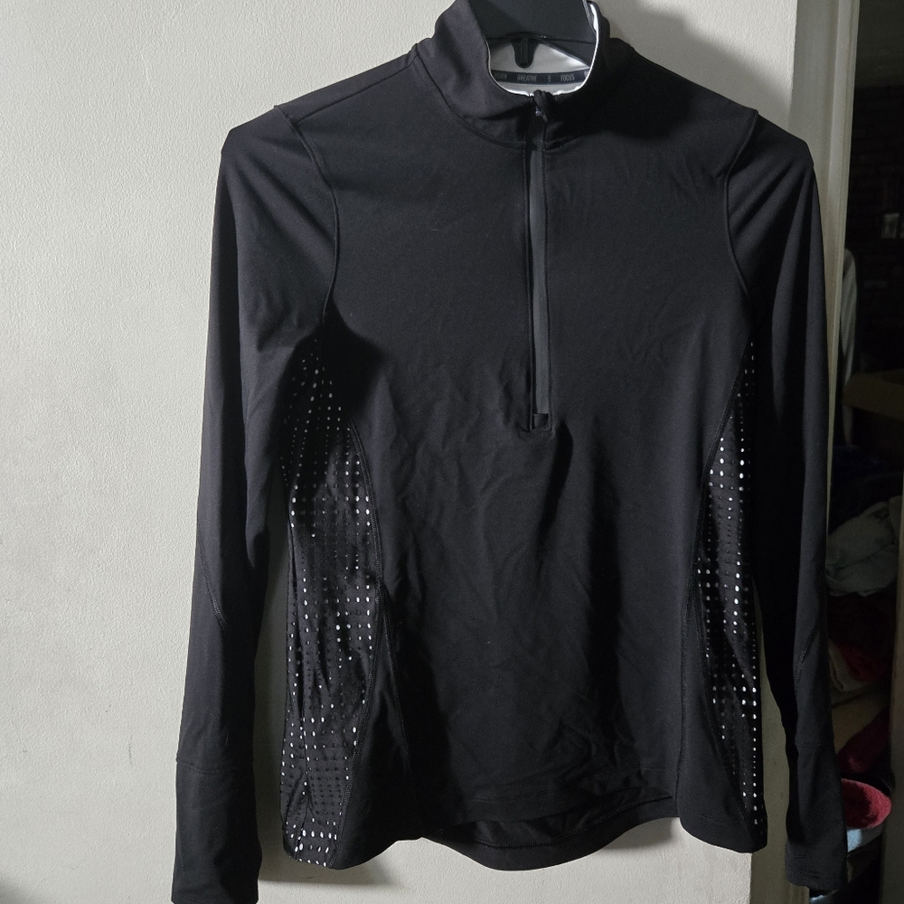 VSX Black Long Sleeve Top with White Accents Pocket In Back